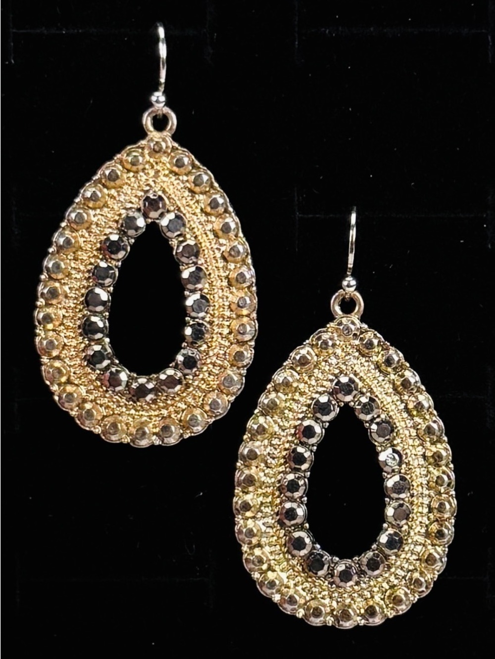 Vintage aged goldtone and silvertone pierced earrings